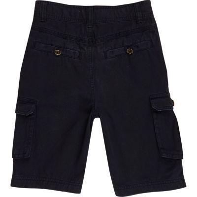 Boys navy cargo pocket shorts